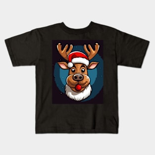 Cute Comic Reindeer Kids T-Shirt